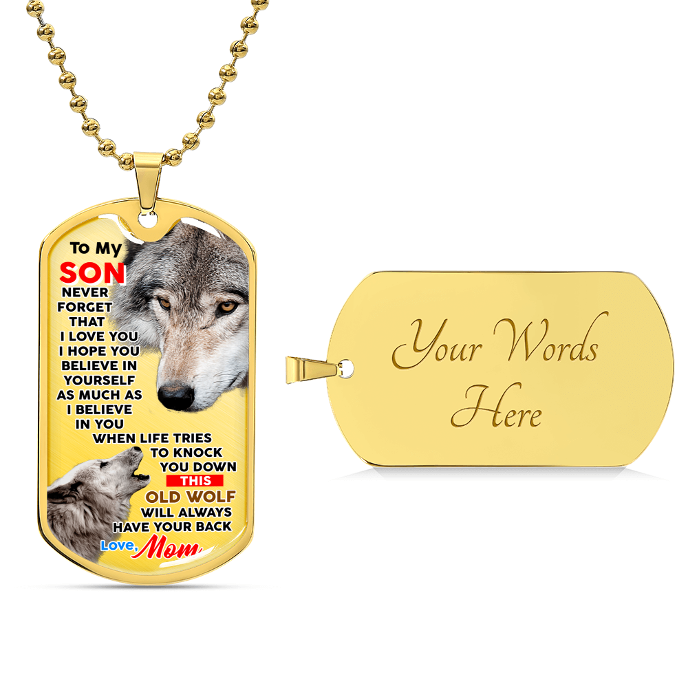 Gift For Son - Premium Dog Tag From Mom - Army Tag Necklace, Dog Tag Necklace