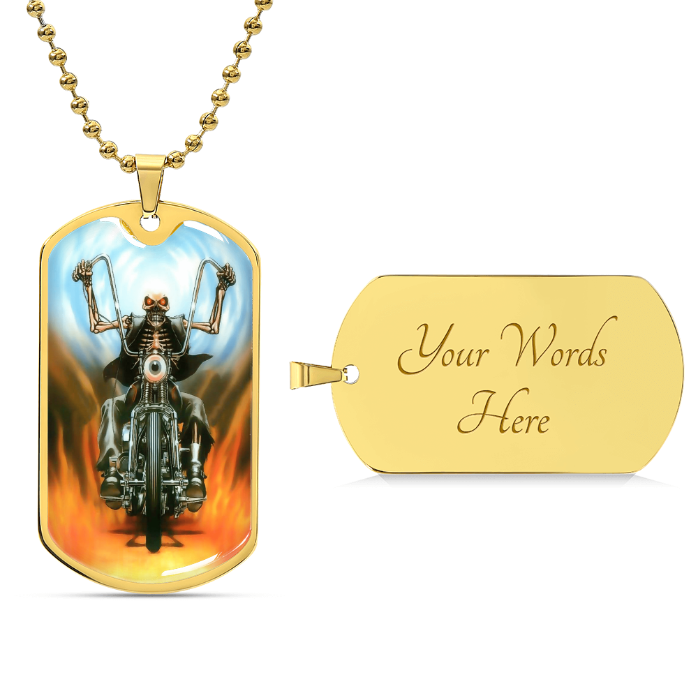 Bike Eye Funny Biker Dog-Tag Necklace - Army Tag Necklace, Dog Tag Necklace