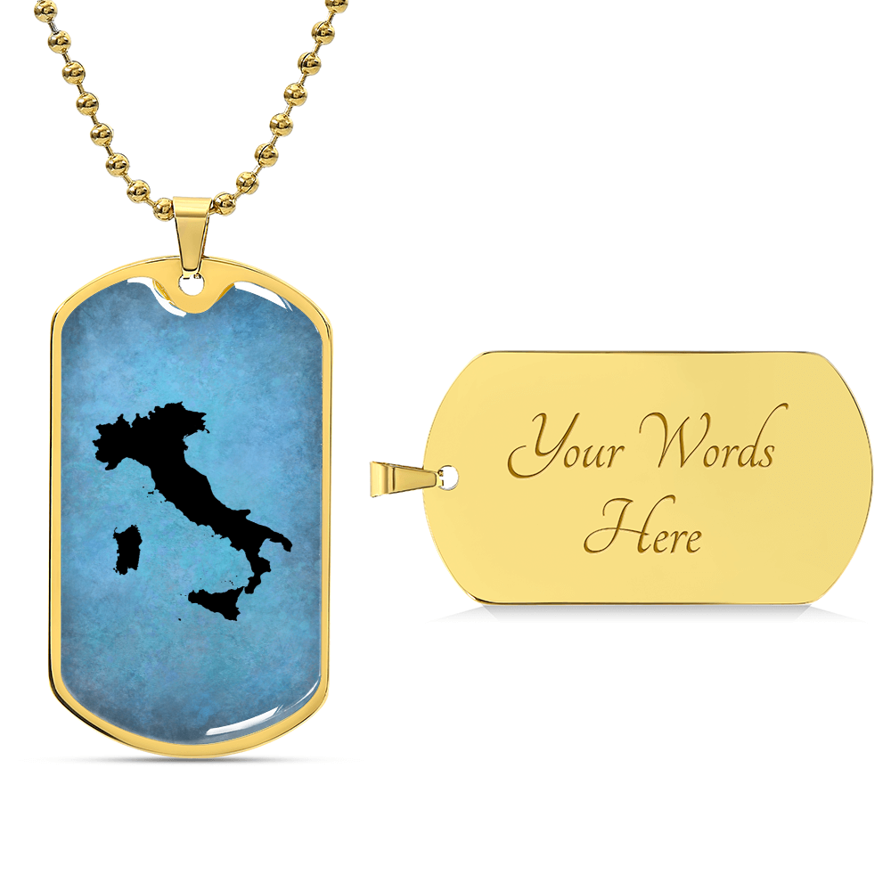 Italy Dog Tag Necklace - Army Tag Necklace, Dog Tag Necklace