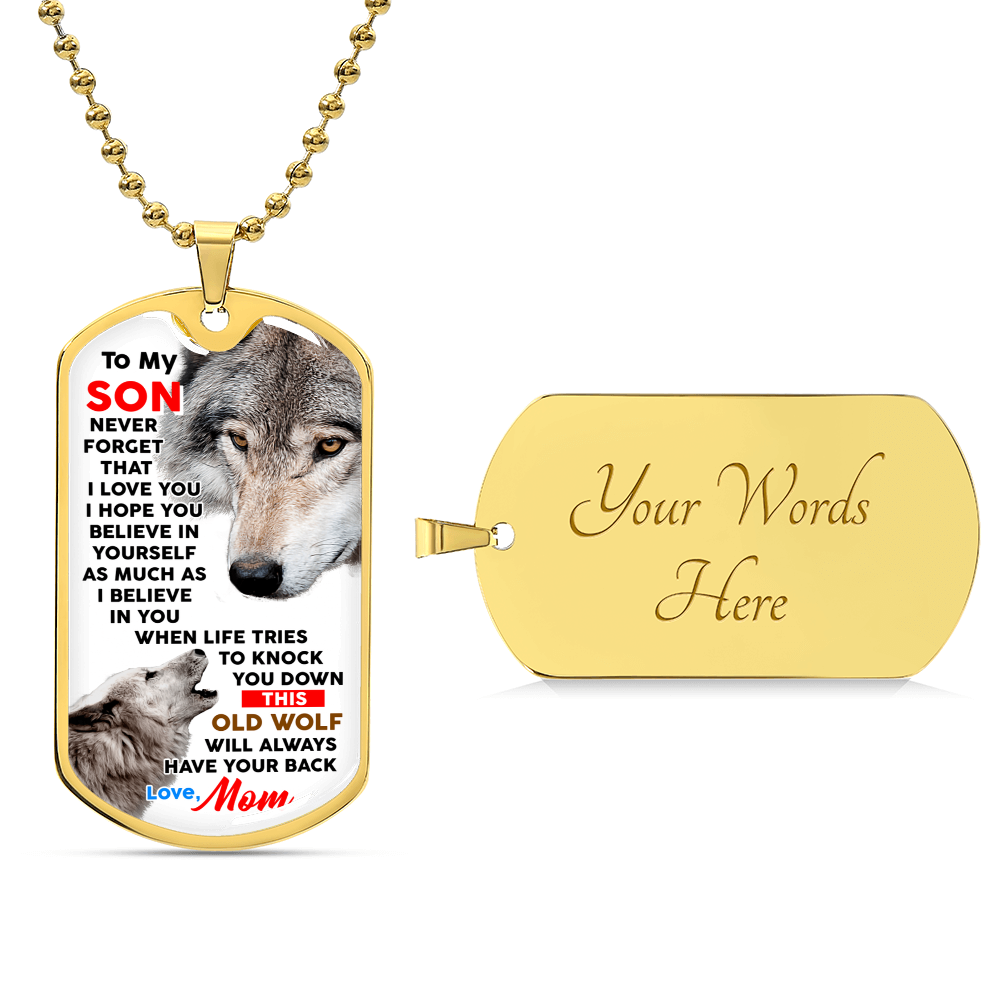 Gift For Son From Mother Military Style Pendant Dog Tag Necklace, Dog Tag Birthday Gift For Son From Love Mom - Army Tag Necklace, Dog Tag Necklace