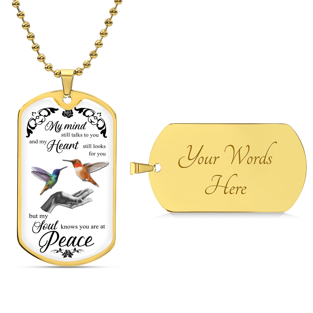 Tiny Hummingbird Necklace • Layering Necklace • Gift For Her - Army Tag Necklace, Dog Tag Necklace