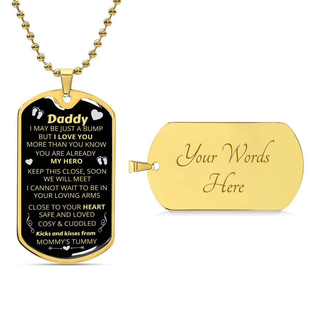 Daddy To Be - Dog Tag Pendant - Army Tag Necklace, Dog Tag Necklace