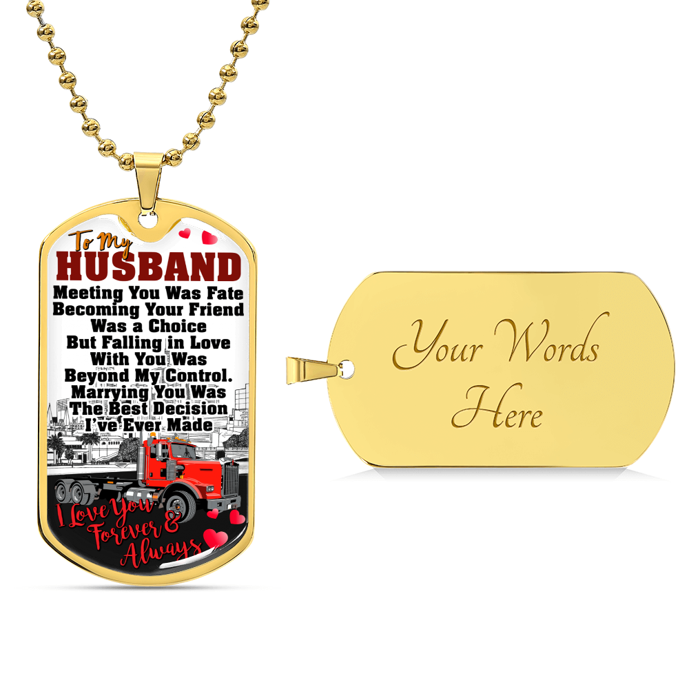Gift For Trucker- Premium Dog Tag - Army Tag Necklace, Dog Tag Necklace