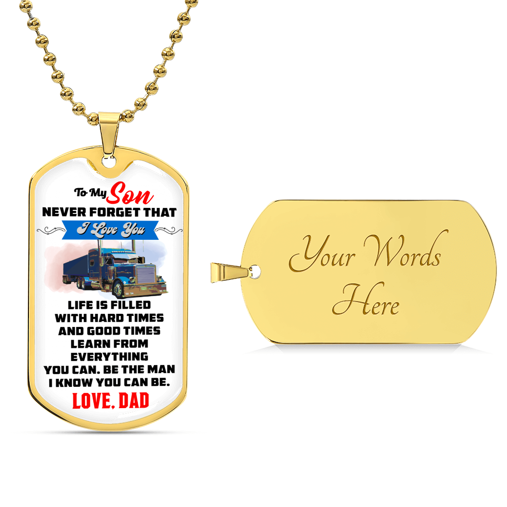 Trucker's Son - Premium Dog Tag - Army Tag Necklace, Dog Tag Necklace