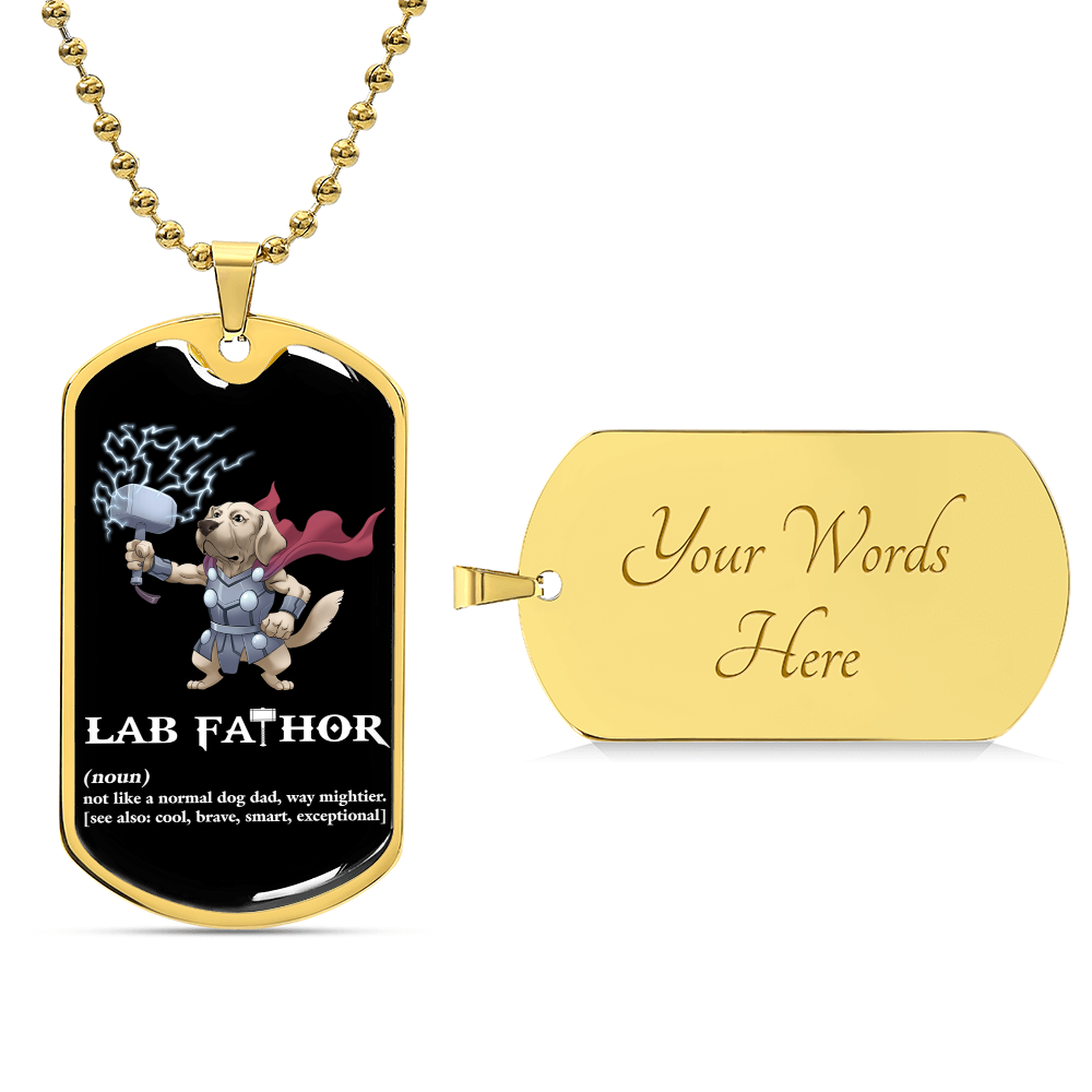 Lab Fathor Dogtag - Army Tag Necklace, Dog Tag Necklace