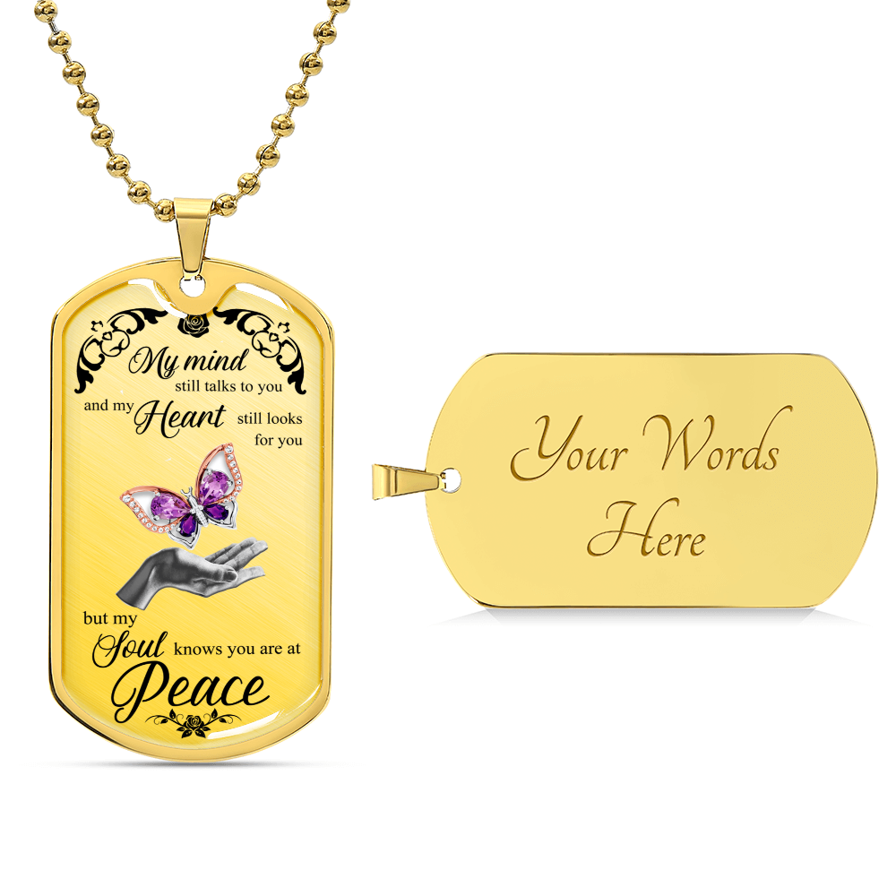 Memorial Necklace - Gifts For Men, Women - In Memory Of Mom, Dad - In Memory Of Husband, Wife - Memorial Gift - Army Tag Necklace, Dog Tag Necklace