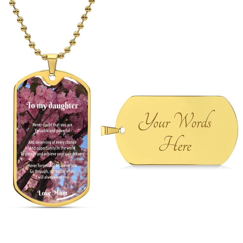 Perfect Gift For A Daughter From Mom - Army Tag Necklace, Dog Tag Necklace