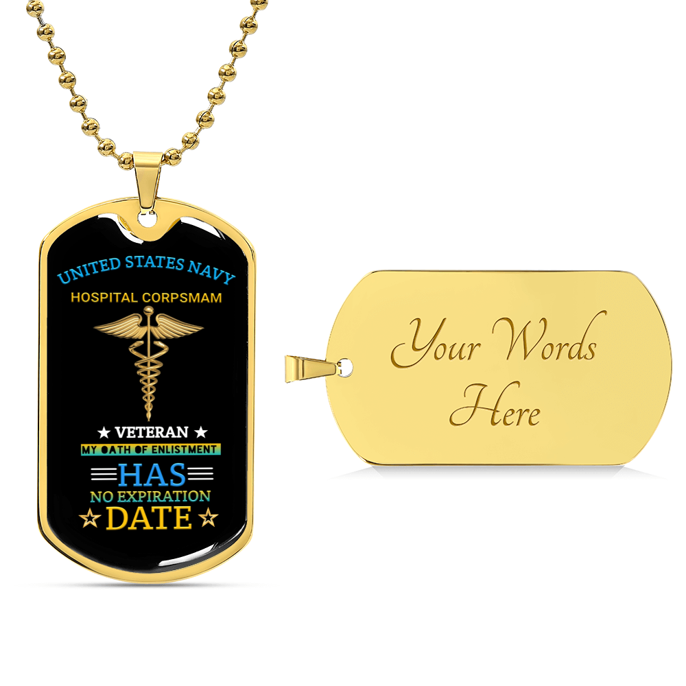 Awesome Dog Tag For Navy Hospital Corpsman Veterans - Army Tag Necklace, Dog Tag Necklace