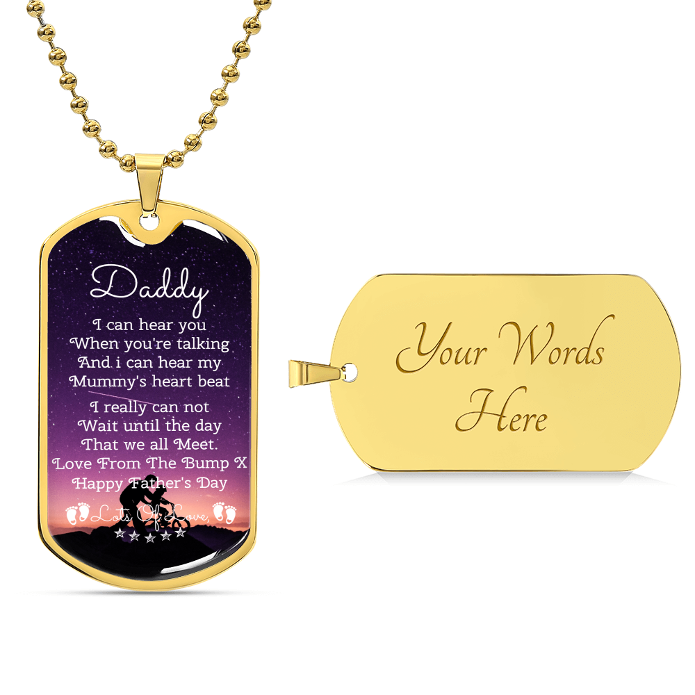 Daddy Happy First Father's Day - Army Tag Necklace, Dog Tag Necklace