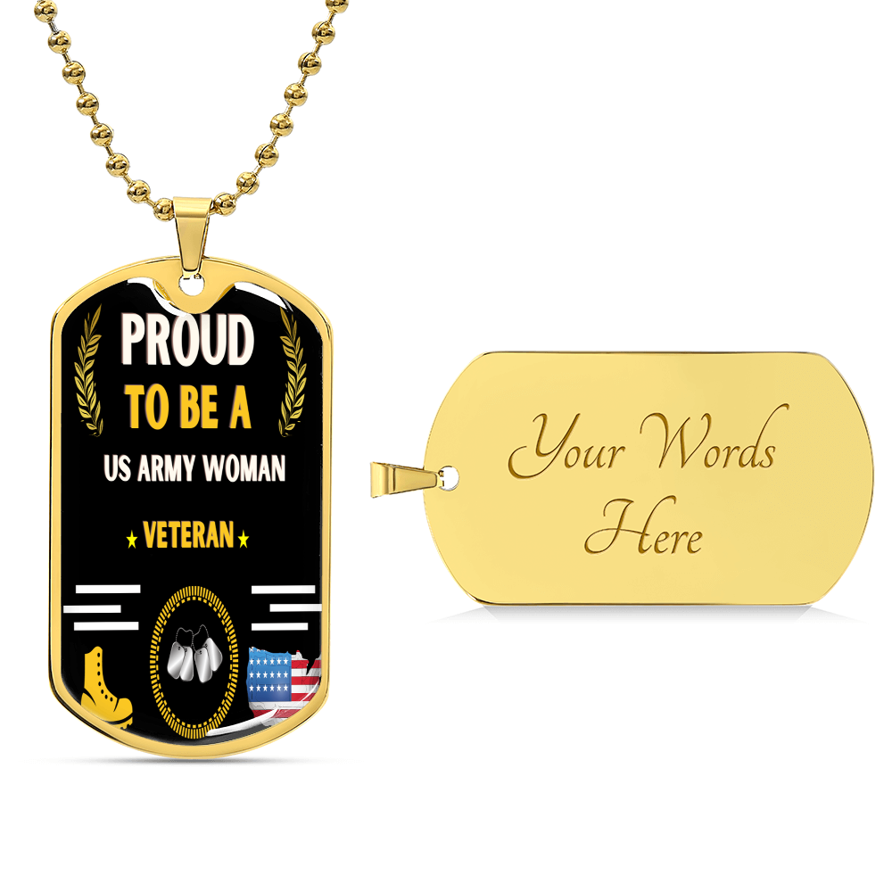 Us Army Woman Veteran - Army Tag Necklace, Dog Tag Necklace