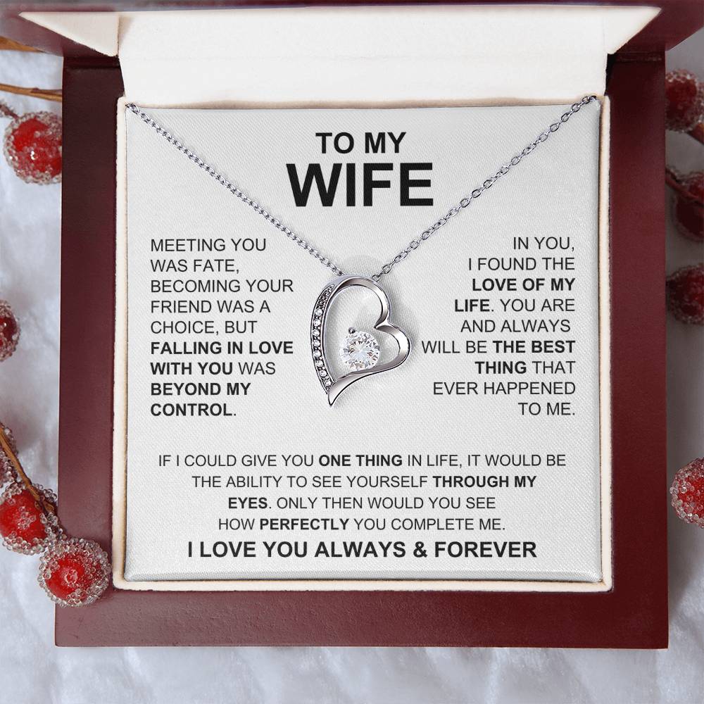 Forever Necklace - To My Wife White Forever Love Necklace