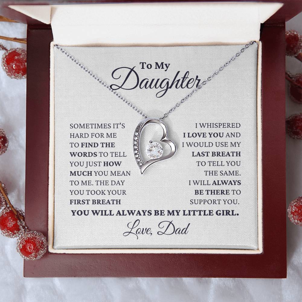 Gift For Daughter My Little Girl Necklace Forever Love Necklace