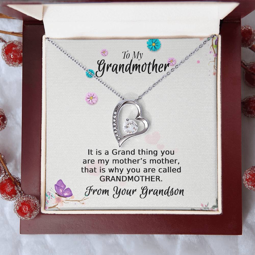 To My Grandmother From Your Grandson Necklace 1 Forever Love Necklace