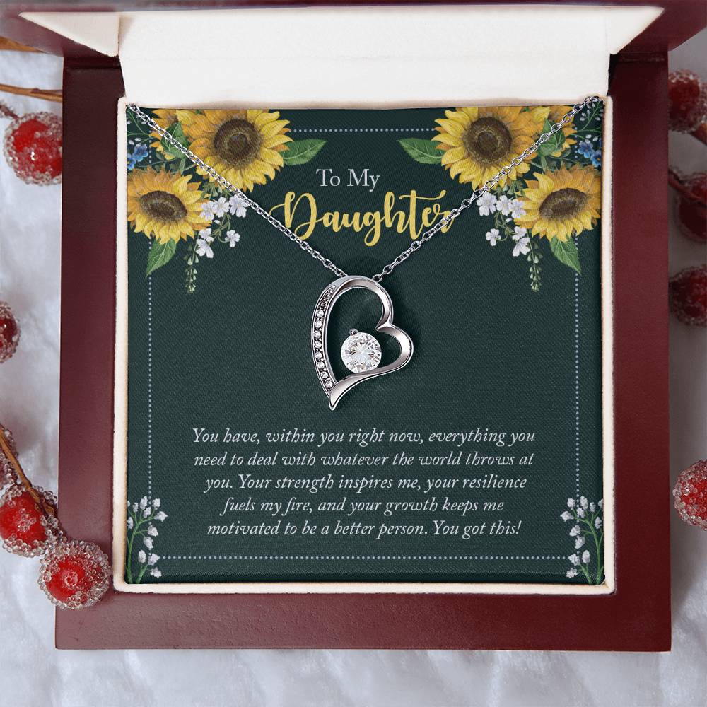 Customize Beautiful Sunflower Precious Necklace You Are My Sunshine Message Card Necklace To My Daughter Message Card Forever Love Necklace