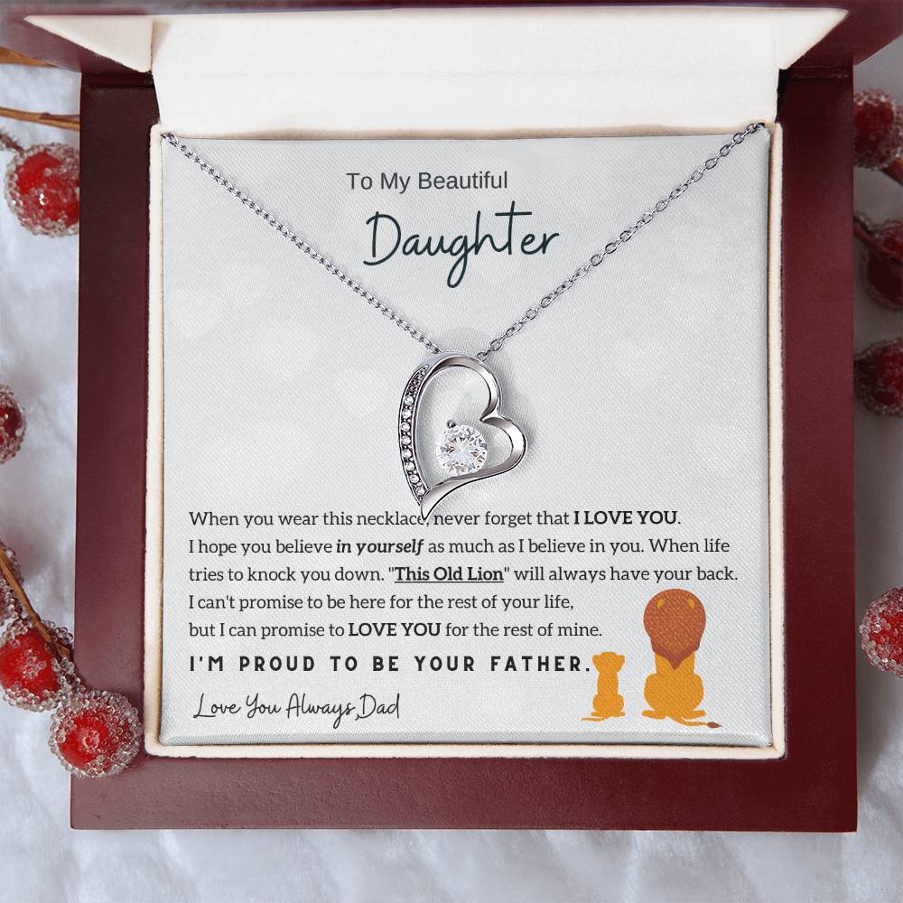 To My Daughter, I'M Proud To Be Your Father Forever Love Necklace