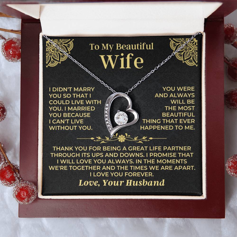 To My Beautiful Wife - Forever Love Gift Set - Ss526 Forever Love Necklace