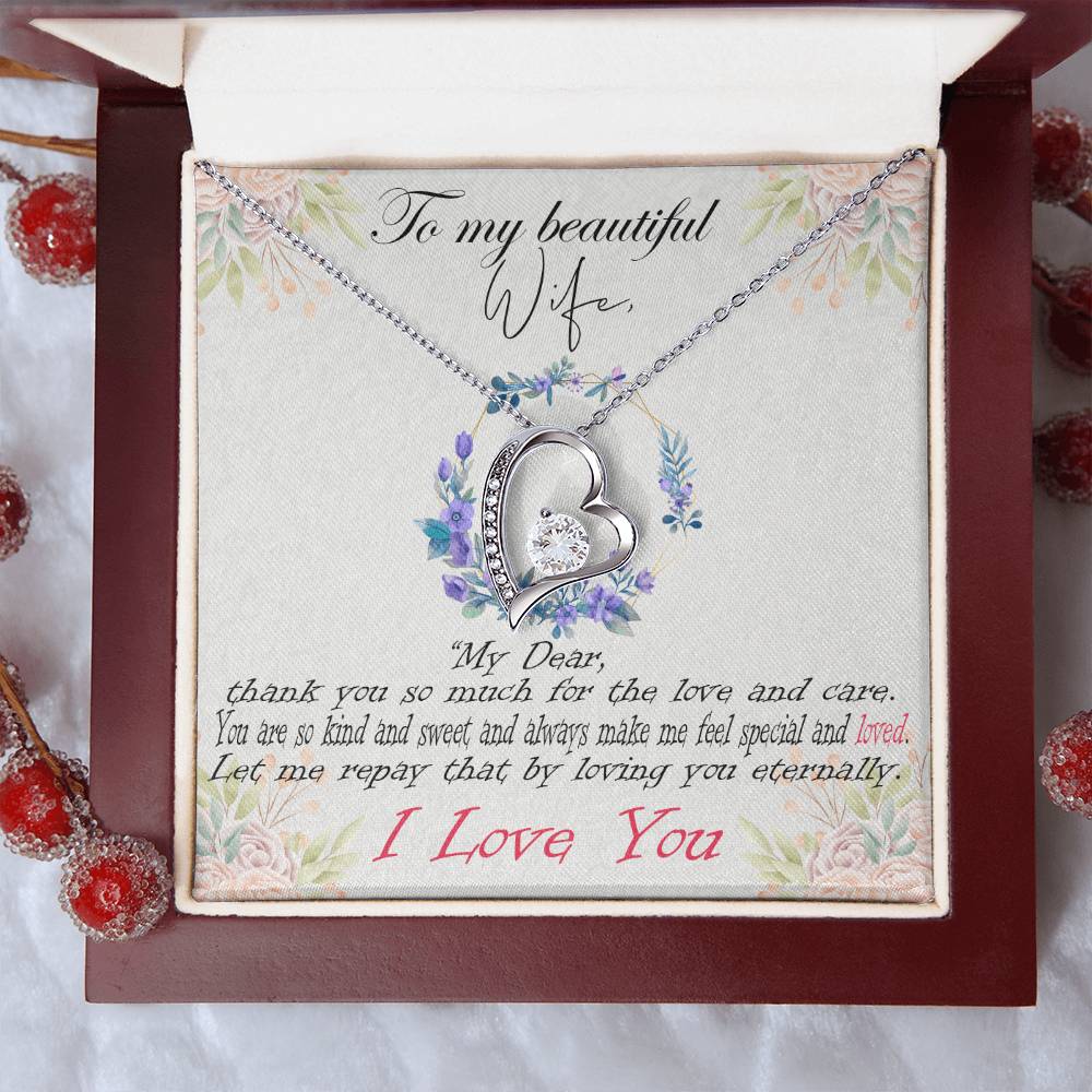 Gift For Beautiful Wife Forever Love Necklace