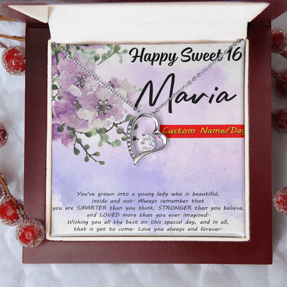 Customize Birthday Necklace Birthday Necklace For Girlfriend Birthday Necklace Pendant Customize Sweet 16 Necklace 16th Forever Love Necklace