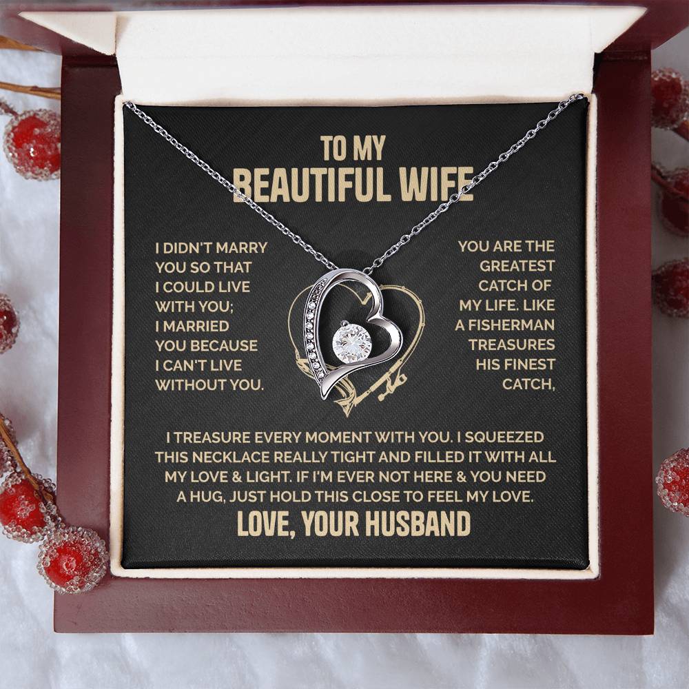 Beautiful Wife Heart Necklace Love Husband Forever Love Necklace