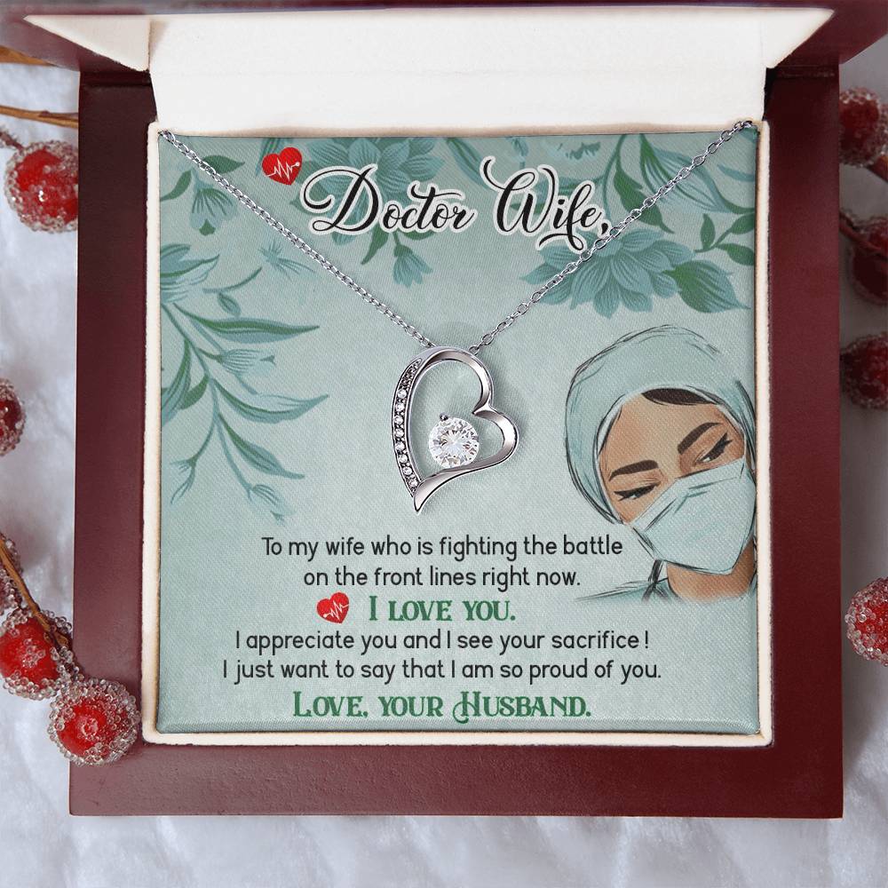 Dear Wife - I Appreciate You And I See Your Sacrifice - Forever Love Necklace Forever Love Necklace