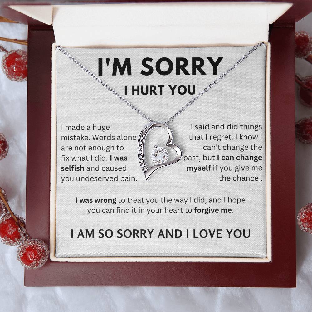 I'M Sorry I Hurt You - White Forever Love Necklace