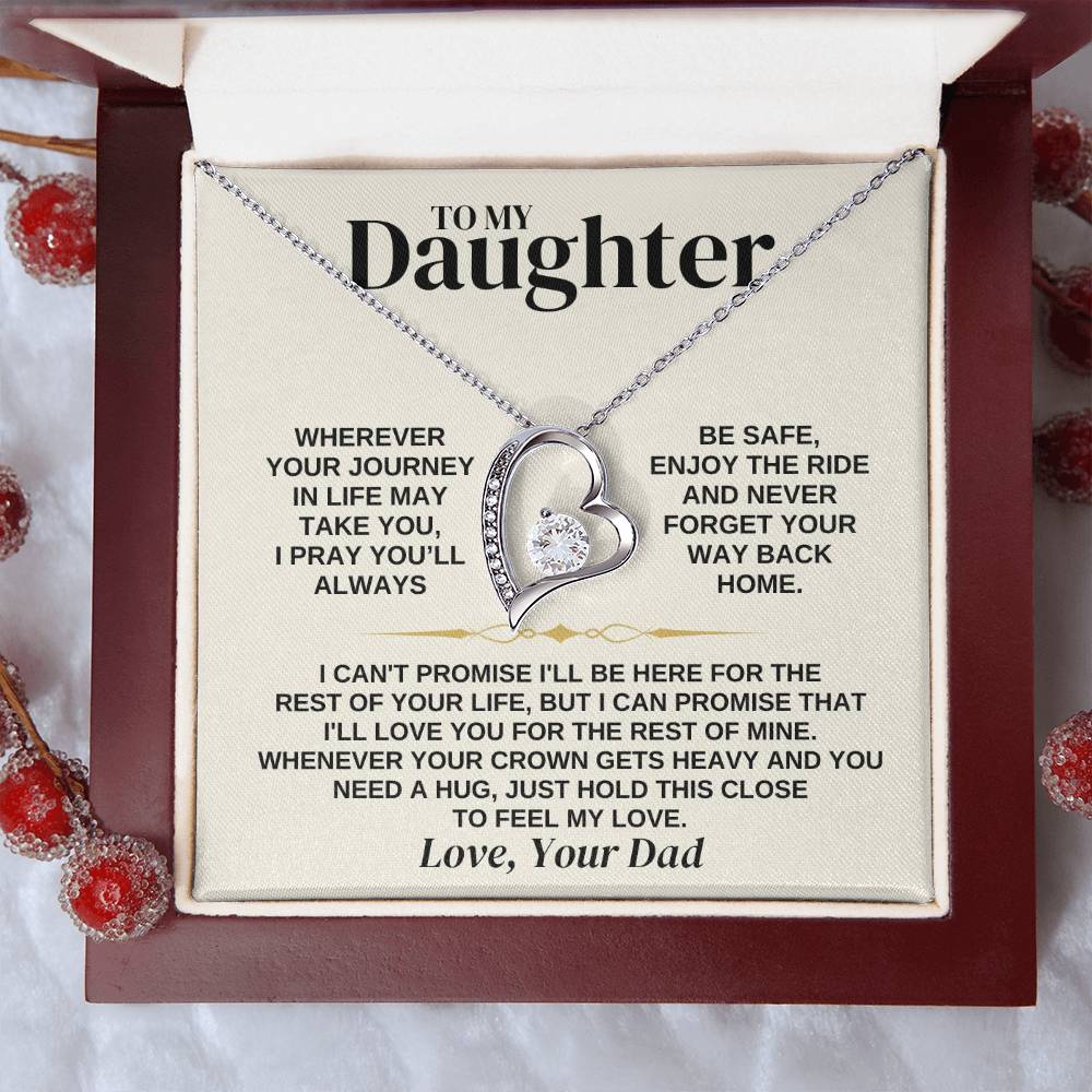 To My Daughter - Love Dad - Necklace Gift Set - Ss308 Forever Love Necklace