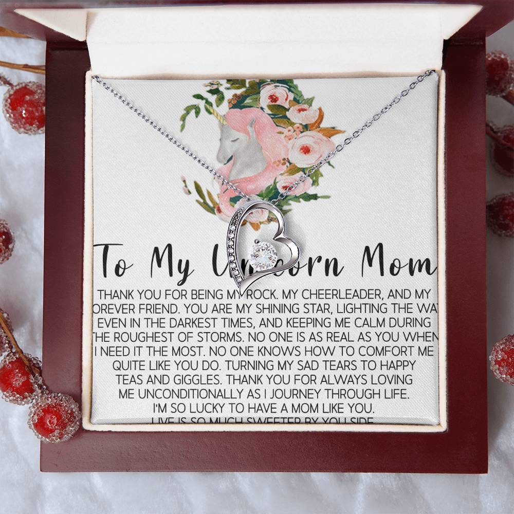 To My Unicorn Mom Mom Wedding Gift From Bride Gift For Mom On Wedding Day Mother Of The Bride Necklace Wedding Gift For Mom Bride To Mom Forever Love Necklace