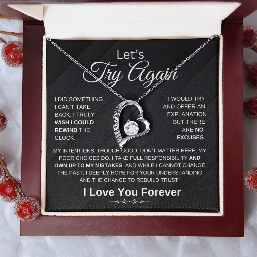 Let'S Try Again Forgive Me Forgifor Ever Love Necklace Wife Soulmate Girlfriend Forever Love Necklace