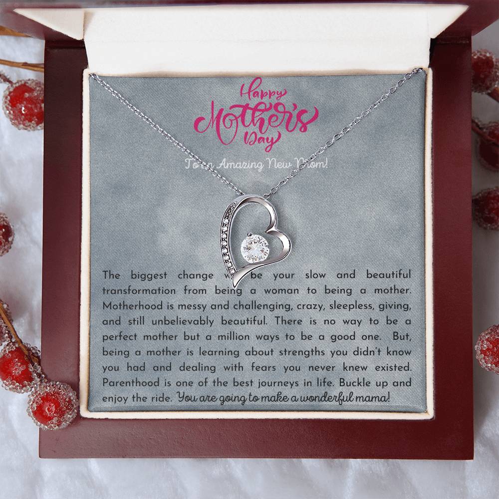 Happy First Mother's Day To My Beautiful Wife First Mother's Day Gift From Husband First Mother's Day Gift Forever Love Necklace