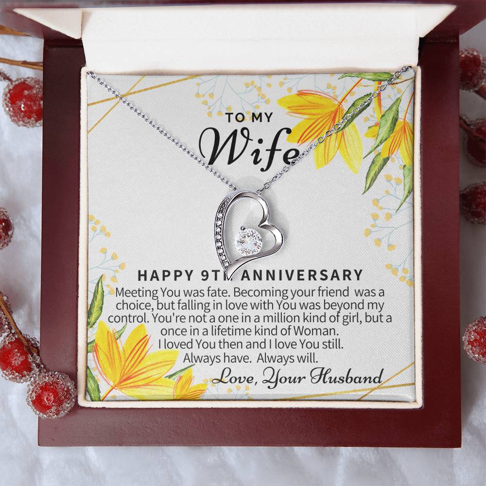 9th Anniversary Gifts 9 Year Wedding Anniversary Gift Ideas 9th Wedding Anniversary Gift For Her 9 Year Anniversary Gift For Forever Love Necklace