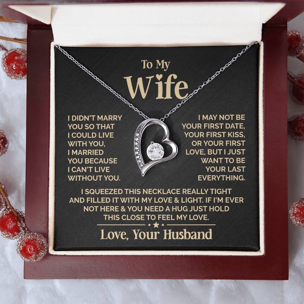 To My Beautiful Wife Heart Necklace Forever Love Necklace