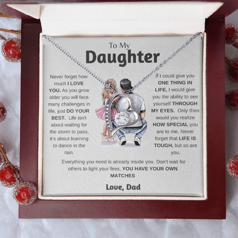 To My Daughter Just Do Your Best Forever Love Necklace Forever Love Necklace