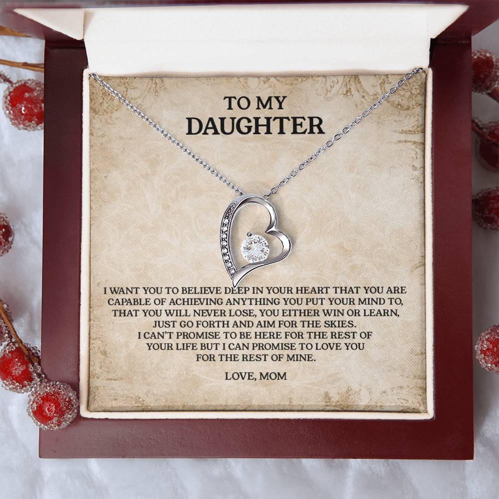 To My Daughter Love Mom Anniversary Lovingly Mom Birthday Gift Daughter Graduation Gift Grown Up Daughter Daughter Birthday Gift From Mom Forever Love Necklace