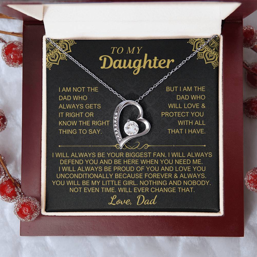 To My Daughter - Love Dad - Beautiful Set Forever Love Necklace