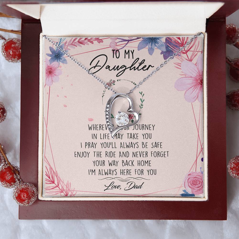 To My Daughter Forever Love Necklace Birthday Gift From Dad - To My Daughter Necklace Father Daughter Necklace Father To Daughter Forever Love Necklace