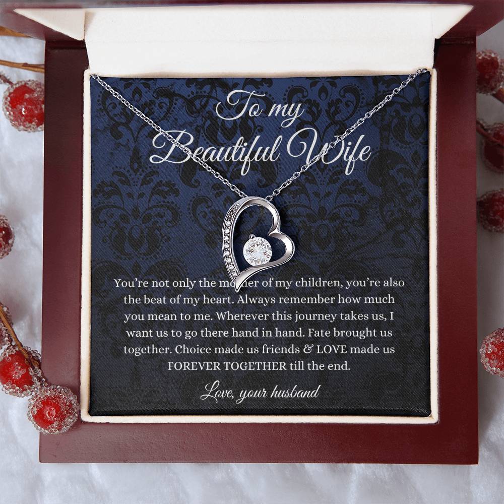 To My Beautiful Wife From Husband Forever Love Necklace