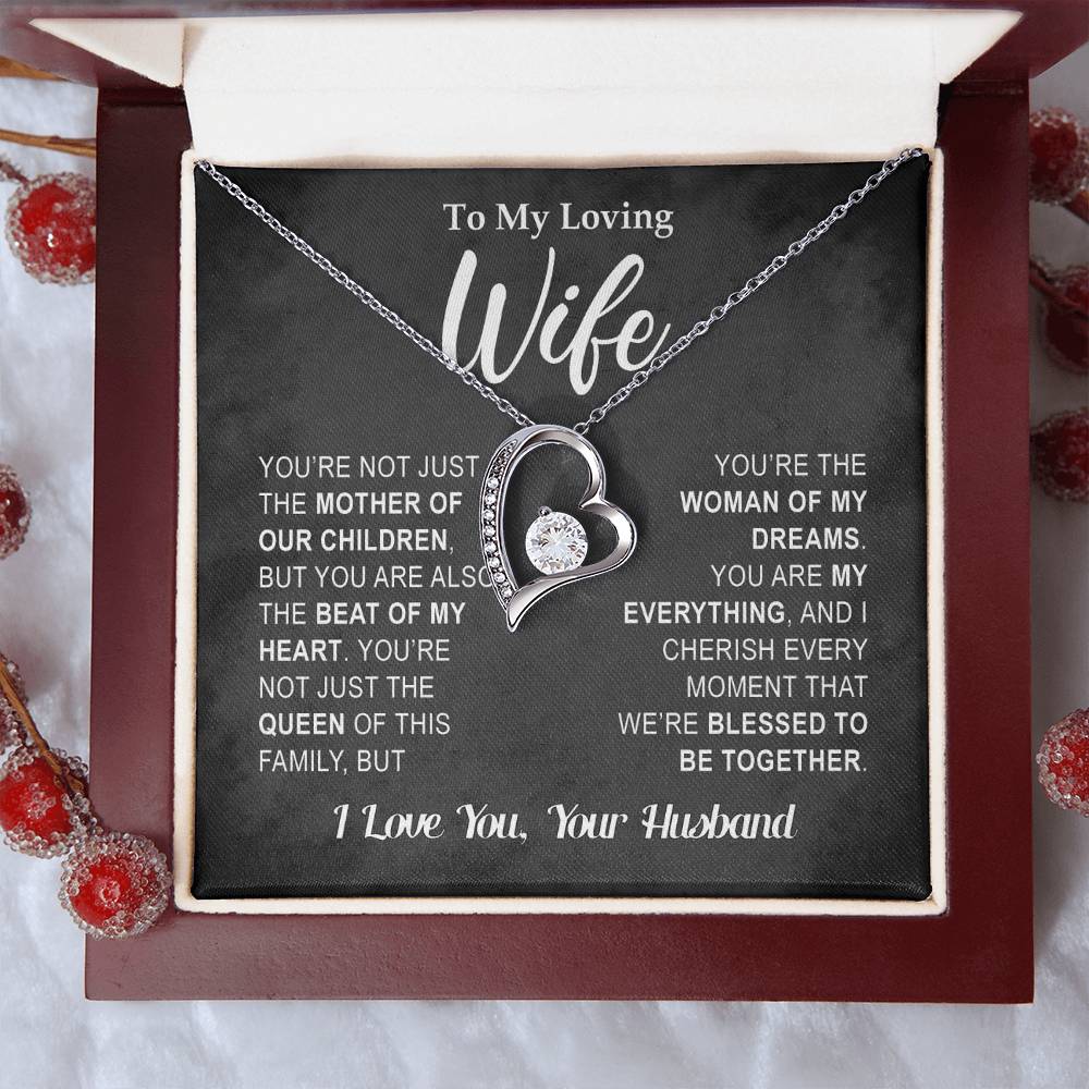 To My Loving Wife - Heart Melt Message Forever Love Necklace Forever Love Necklace
