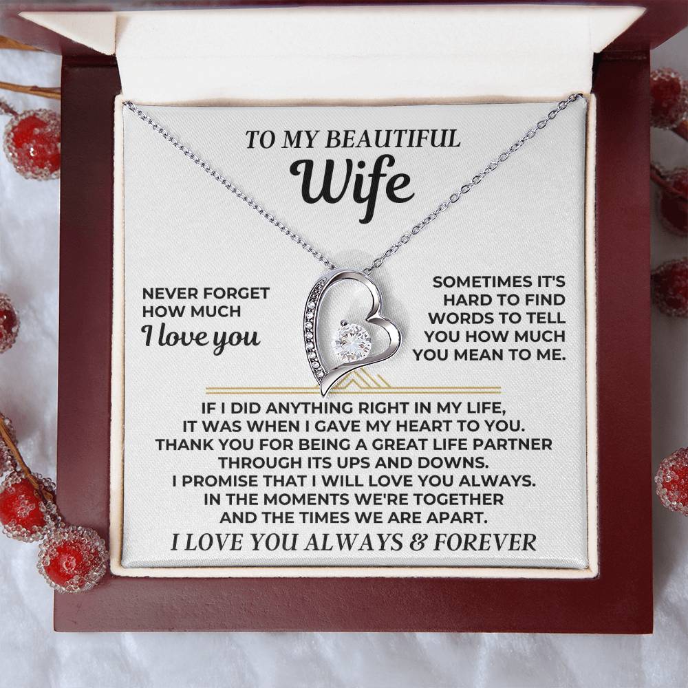 To My Beautiful Wife - Forever Love Gift Set - Ss547 Forever Love Necklace