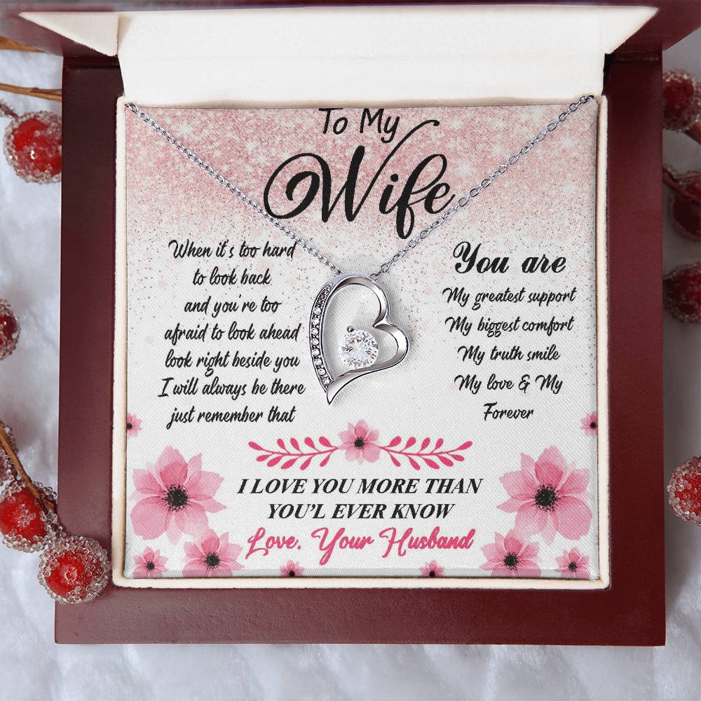 To My Wife Necklace Gift - You Are My Greatest Support - Mother's Day Birthday Forever Love Necklace