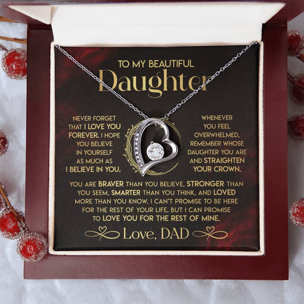 To My Daughter - Never Forget That I Love You - Forever Love Forever Love Necklace