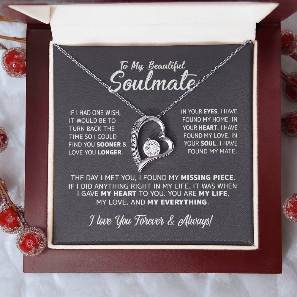 To My Beautiful Soulmate - In Your Eyes, I Have Found My Home Forever Love Necklace