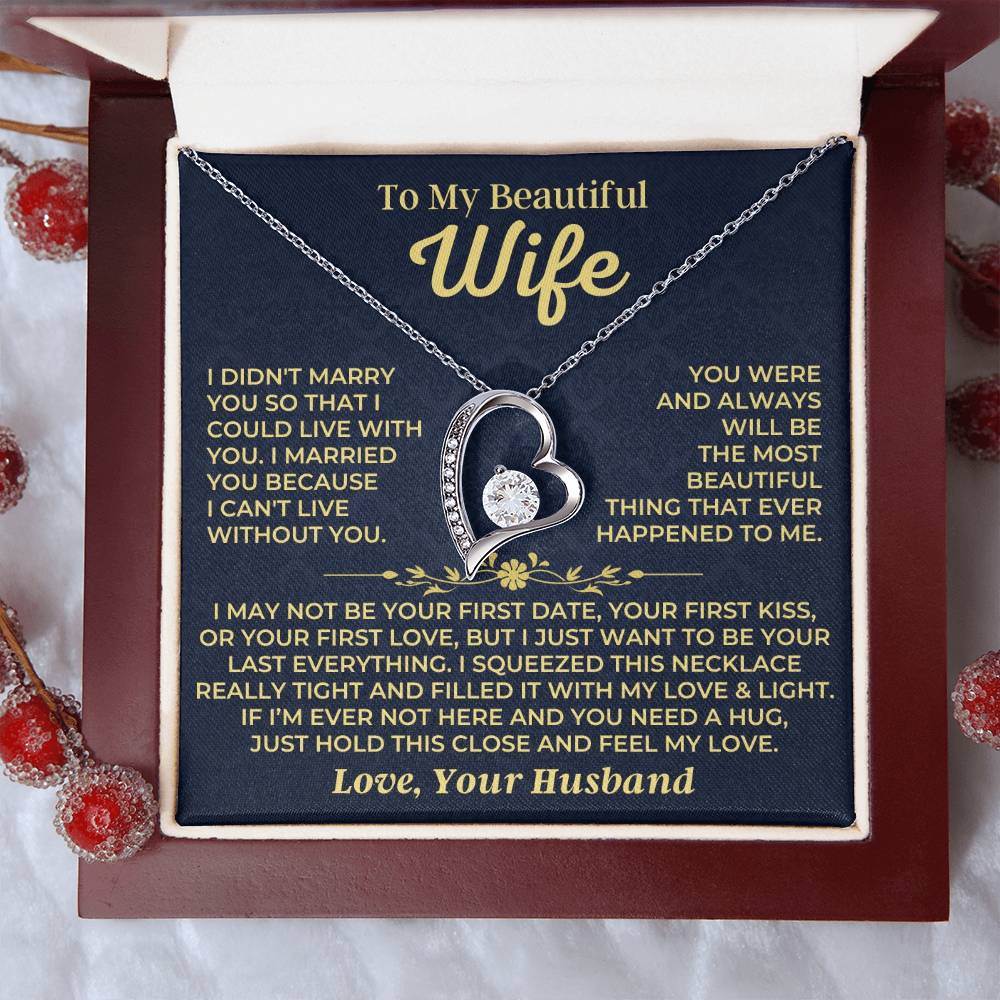 To My Beautiful Wife - Forever Love Gift Set - Ss535 Forever Love Necklace