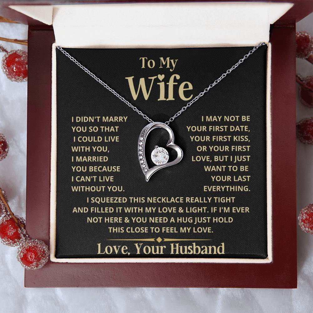 To My Wife Heart Necklace Forever Love Necklace