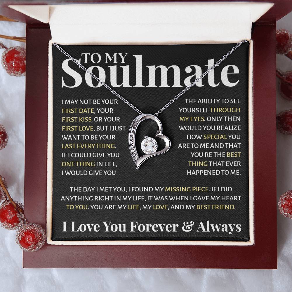 To My Soulmate - If I Could Give You One Thing In Life, I Would Give You Forever Love Forever Love Necklace