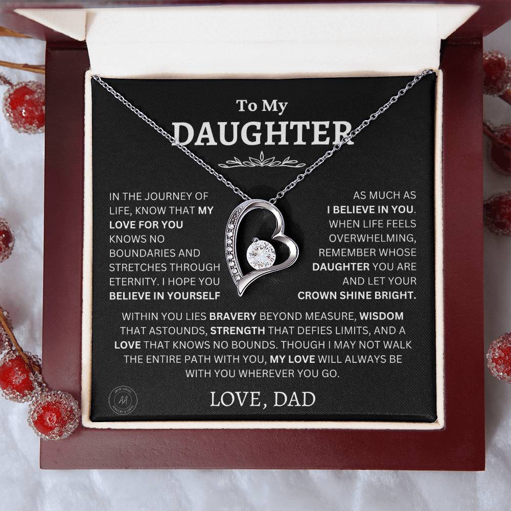 Gift For Daughter From Dad Let Your Crown Shine Bright Necklace Forever Love Necklace