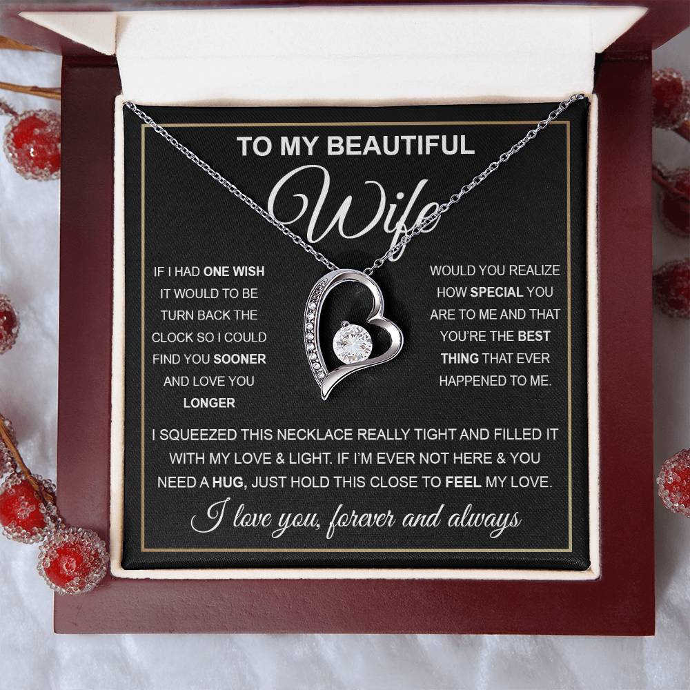 To My Beautiful Wife Gift Set Forever Love Necklace