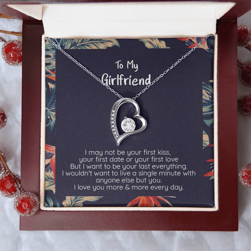 Girlfriend Your Last Everything White Or Yellow Gold Finish Cz Heart Pendant Necklace Forever Love Necklace