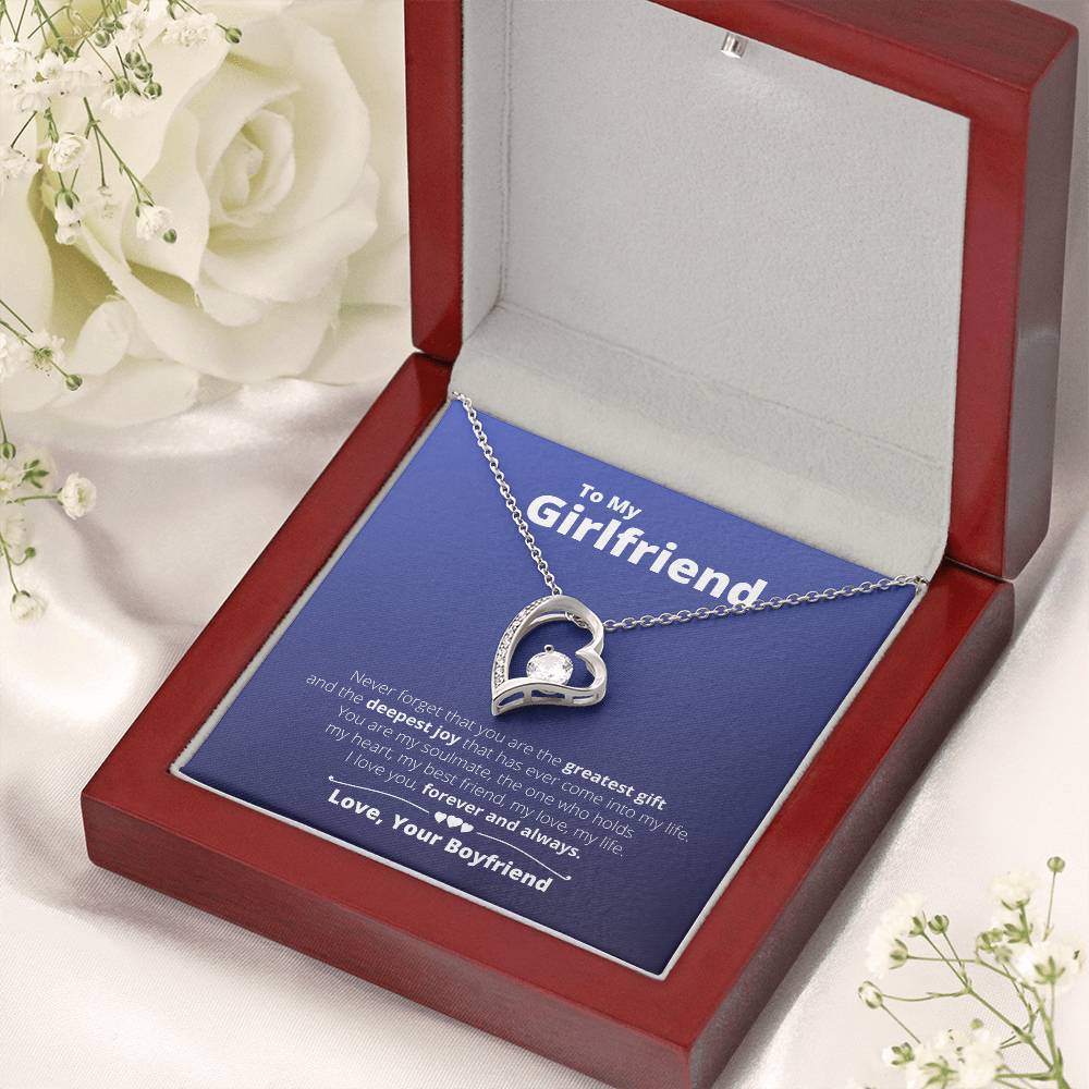 To My Girlfriend My Greatest Gift & Deepest Joy Necklace 1 Forever Love Necklace