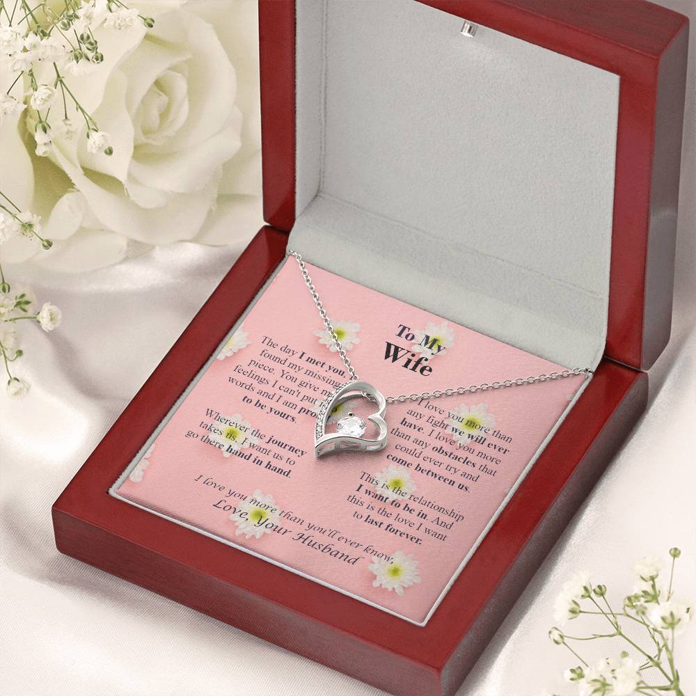 To M Y Wife - Forever Necklace - Love Your Husband - Pink Daisy Forever Love Necklace
