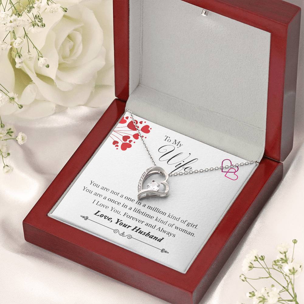 To My Wife Once In A Lifetime Heart Necklace 1 Forever Love Necklace